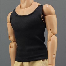 Panchitalk 1/6 스케일 군인 탱크 탑 스포츠 티셔츠 민소매 조끼 의류 30.5cm 남성 액션 피규어 바디(블랙), 블랙