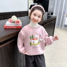 女童刷毛加厚大學T冬裝套裝，洋氣兒童加厚褲子，寶寶外穿韓版童裝上衣