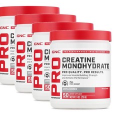 지엔씨 프로 퍼포먼스 크레아틴 모노하이드레이트 파우더 GNC Creatine Monohydrate Powder, 4개, 255g
