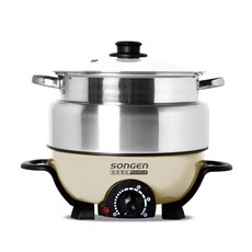 SONGEN多功能電煮鍋 蒸煮鍋 雙層防燙 不沾塗層, SG-830P