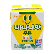 빙그레 바나나맛 우유 kids, 120ml, 1개