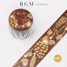 莫莫日貨 2019聖誕節限定 BGM金箔燙金 橡樹子和 紙膠帶, 1個