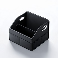 가죽 착 2층 트렁크 정리함 수납함 용품 AP2, 1개, B. 블랙 단품 조수석트렁크 겸용