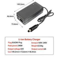 리튬 이온 폴리 고속 충전기 36 V 6A 배터리 42V GX16 IEC XT60XT90 10S 볼트, 02 XIAOMI, 02 AU Plug, 01 빠른