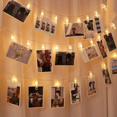 LED星星燈串 - 聖誕節日裝飾 求婚告白/生日派對佈置燈串, 1個, 夾子燈300公分20燈 (1串)電池