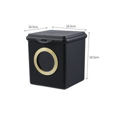 MEIISEO가정용 탁상 미니 휴지통 사무실 책상 다용도 쓰레기통, 라이트 럭셔리 블랙