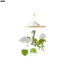 DFMEI 北歐風毛氈動物牀鈴掛飾寶寶嬰兒牀嬰兒車手眼協調掛飾牀鈴, 1個, 毛氈恐龍牀鈴 樑龍