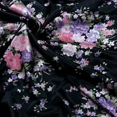 실크원단 프린트 시뮬레이션 실크 새틴 원단 기모노 DIY 바느질 꽃 가정 가구 장식 재료 천 200x150cm, 18) 18  200x150cm, 1개