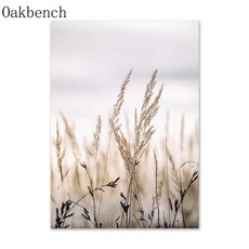 다리 캔버스 페인팅 리프 아트 프린트 갈대 잔디 벽 해변 인쇄 사진 북유럽 포스터 거실 장식, 1개