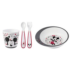 누크 인펀트 테이블웨어 유아동 식기 4종 세트, 컵 + 숟가락 + 포크 + 그릇, Mickey Mouse, 1개