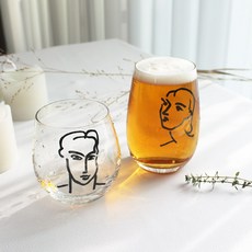 남다른홈앤키친 남다른 앙리마티스 홈카페유리컵 고블렛잔 맥주잔 아이스커피잔, 14-2.앙리마티스 스타티스컵 300ml 여, 1개