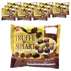 BOURBON 北日本 Hi Chocolat系列松露Sépia特調牛奶甘納許+抹茶牛奶+鮮奶油+微苦可可 14入, 95g, 12個