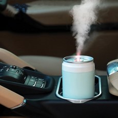 차량용 무선 LED 가습기 자동차 차량 컵홀더 휴대용 USB 무드등 미니 간편세척, 랜덤