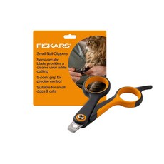 피스카스 반려동물 대형 네일 클리퍼 반원형 칼날 및 안전 잠금 장치 적용 소프트 그립 핸들 반려견 네일 트리머 (주황/블랙), Small