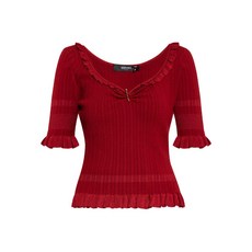 베르사체 프릴 트리밍 골지 탑