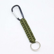 登山扣鑰匙圈工具男D型扣鑰匙圈 傘繩鑰匙圈 EDC 露營D型扣 D形扣 傘繩D形扣, 軍綠色