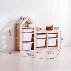 玩具收納 書架 收納箱 收納櫃 玩具箱 小賣鋪置物架玩具收納架小孩子過家家小推車玩偶架實木, 鏤空四層 抽屜式雙排三層