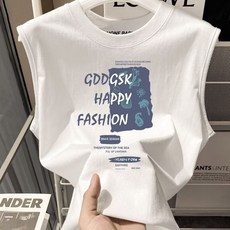 【khs_lin】夏季新款港風潮流無袖背心，青少年百搭健身坎肩，韓系簡約打底衫