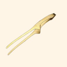 (수담스토어) 튼튼한 고기 음식집게 캠핑 스텐집개 골드 15 243mm