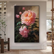보석십자수 액자형 우아한 부와번영 모란 꽃 비즈, 유산지, 50 x 80cm, 스타일 C