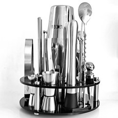 Decdeal 보스턴 아크릴 회전 세트 낙하 방지 칵테일 바텐더 30종세트 750+600ML, 1세트