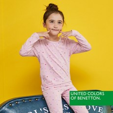 베네통 베네통키즈 모달 코튼 여아 동내의 상하의 2종 핑크 BNGIN4O03T 2966724