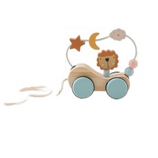 YZMY 益智動物積木火車玩具, 松木拖拉繞珠車, 1個