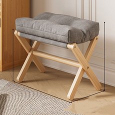 원목 신발갈이 의자 수납 발받침 접이식 낮은 스툴 거실용, 그레이