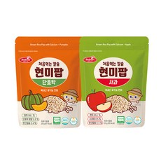 베베스트 처음먹는 칼슘 현미팝 2종 4개 (사과 2개 + 단호박 2개), 1세트, 20g, 2종 4개 세트