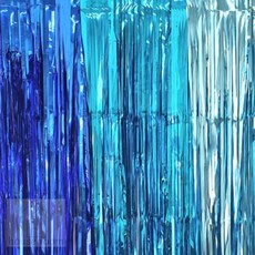 살림방 파티 꾸미기 커튼 블루 포토존커튼