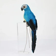 25/35cm 수제 시뮬레이션 앵무새 크리 에이 티브 깃털 잔디 입상 장식 동물 조류 정원 조류 장식 장식, 01 25cm, 06 Blue
