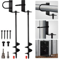 VASGOR 다목적 이동식 홈 - 드릴용 브래킷 및 어댑터가 포함된 4개의 접지 나사 세트 창고 스윙 트램펄린 키트