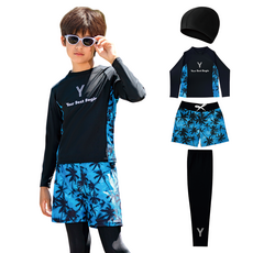 와이비비 키즈 주니어 남아 여아 생존수영 수영복 래쉬가드 4종세트