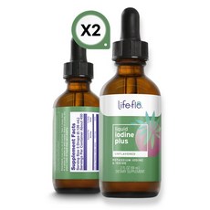 라이프플로 2개 액상 요오드 플러스 59ml 요오드화 칼륨 요오드 함유 무맛 오렌지맛