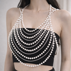 진주 바디 악세사리 무대 의상