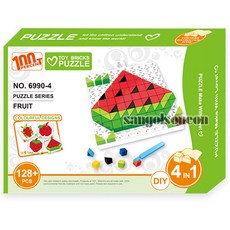 [오로라](산골소년)수박 퍼즐 블럭 놀이 교육용 완구 4in1, 1개