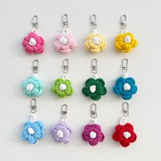 양말목 꽃 키링 만들기 세트 12가지 색상 업사이클 DIY 공예 키트, 7.포레스트 그린, 1개
