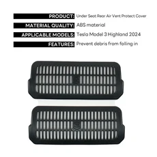 쿠쿠스토어 Tesla New Model 3 Highland 2024 언더 시트 리어 보호 커버 안티 블로킹 뒷좌석 아울렛 그릴, 03 Normal 2PCS