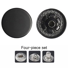 액세서리 듀티 재봉 가방 컬러 패스너 스냅 15mm 의류 금속 라운드 12.5mm 버튼 버튼 가죽 재킷 청바지용, [01] 12.5mm-20S, Black