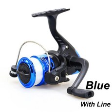 소형전동릴 전동릴낚시 낚시릴 갑오징어 베이트릴뜨거운 물고기 미끼 금속 200 스피닝 낚시 릴 라인 캠핑, 03 blue-With Line