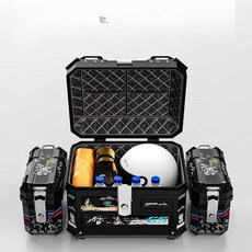 오토바이 탑박스 사이드 방수 수납 라이딩 캠핑 여행 리어백 사이드백 하드케이스 바이크 짐대, AI. 25L 순흑 트렁크 한 쌍.. 장착, A. 크기가 큰