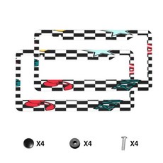 러브 핑크 도그 하트 패턴 프린트 번호판 프레임 알루미늄 차량, 2. MULTI-6, 1개