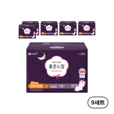 좋은느낌 오리지널 생리대 날개형, 오버나이트, 14개입, 54개