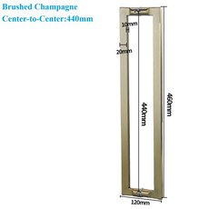 호환 1개 SUS304 유리 도어 바 풀 백투백 마운트 로즈 골드 화이트 블랙, 07 Slim Champagne 440mm