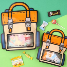 어린이 선물 포장 대형 가방 입학 투명 재롱잔치 어린이집 지퍼형 손잡이 책가방 모양 포장, 소