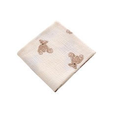 Libaby 리베이비 면 100퍼센트 아기 속싸개 거즈 블랭킷 100x100 B테디베어
