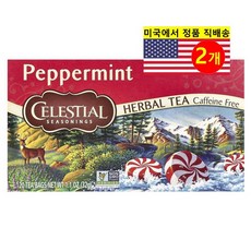 Celestial Seasonings 오가닉 페퍼민트 허브 티 무카페인 20개입 32g 1개, 2개