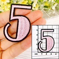 皮卡布 E18 數字布貼 可愛布貼 臂章 徽章 燙布貼 布貼 布章 刺繡布貼 魔鬼氈布章 補丁 Patch 可愛魔鬼氈, 1個, 5 ( 高約5cm),魔鬼氈勾面