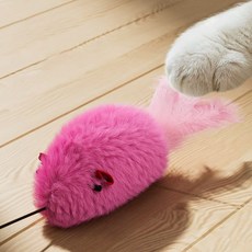 큐트스마트 고양이 부착형 쥐 모양 삑삑이 모빌 장난감, 핑크, 1개