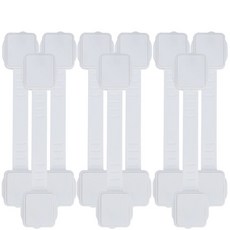 全店折扣 抽屜鎖兒童安全鎖寶寶防開櫃子櫃門鎖釦冰箱鎖嬰兒防護免打孔童鎖, 雙安全-白色-9條裝, 1個